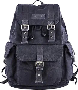 GOOTIUM 21101BLK Specially High Density Thick Canvas Backpack Rucksack,Black